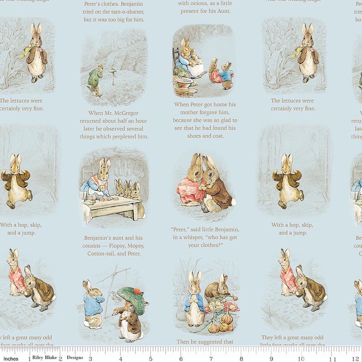 Story Time in Blue (cd17252-blue) | Peter Rabbit and Benjamin Bunny | Riley Blake Designs | Riley Blake