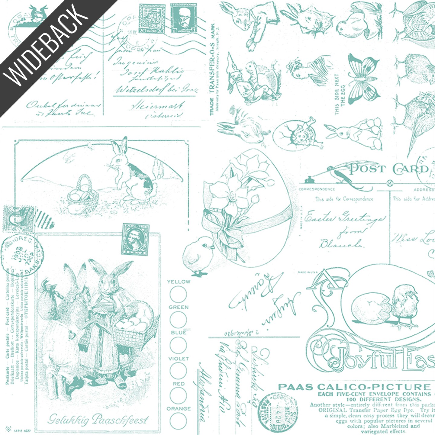 Easter Post Wideback (108 Inch) in Aqua (wb17154-aqua) | Egg Hunt | J Wecker Frisch | Riley Blake