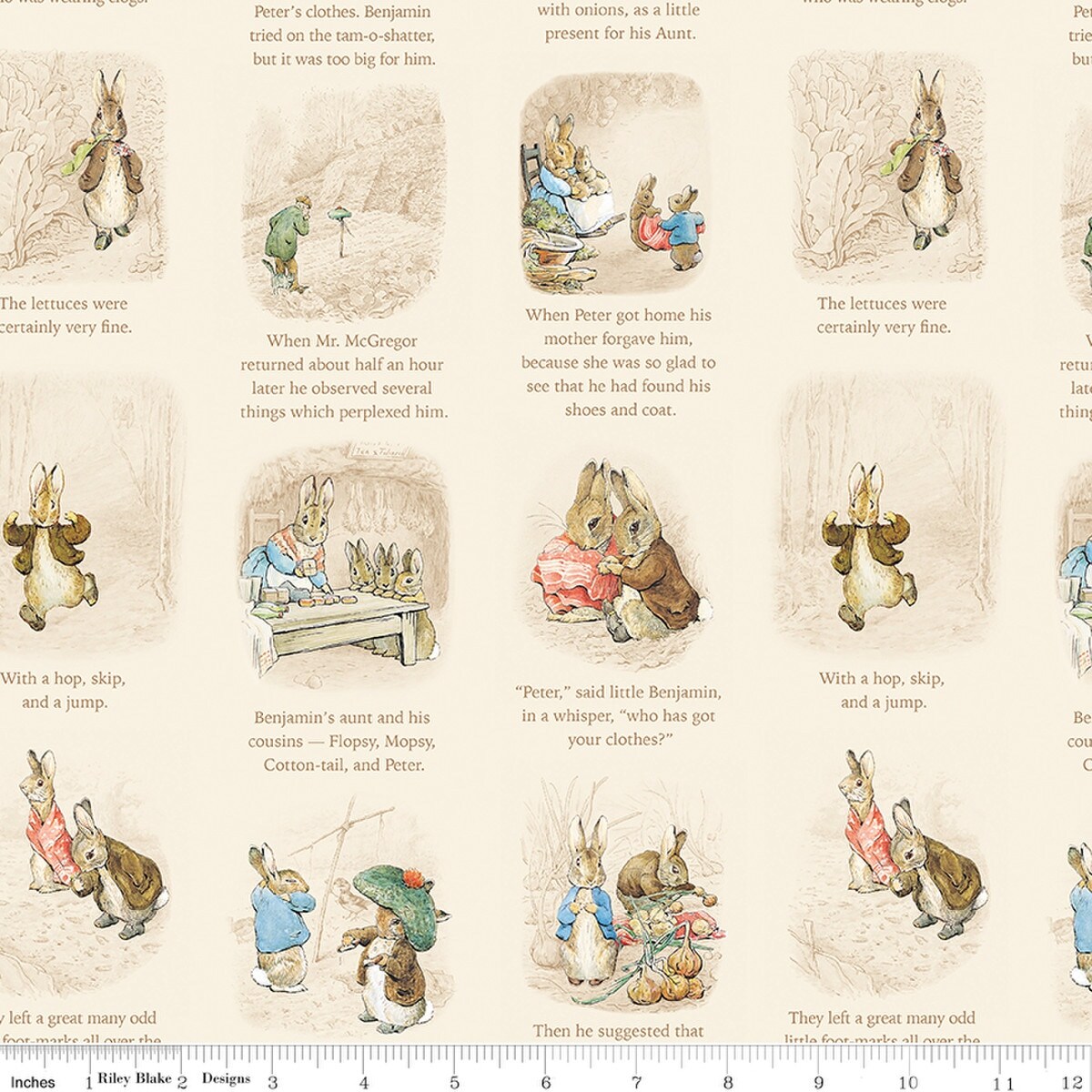Story Time in Cream (cd17252-cream) | Peter Rabbit and Benjamin Bunny | Riley Blake Designs | Riley Blake