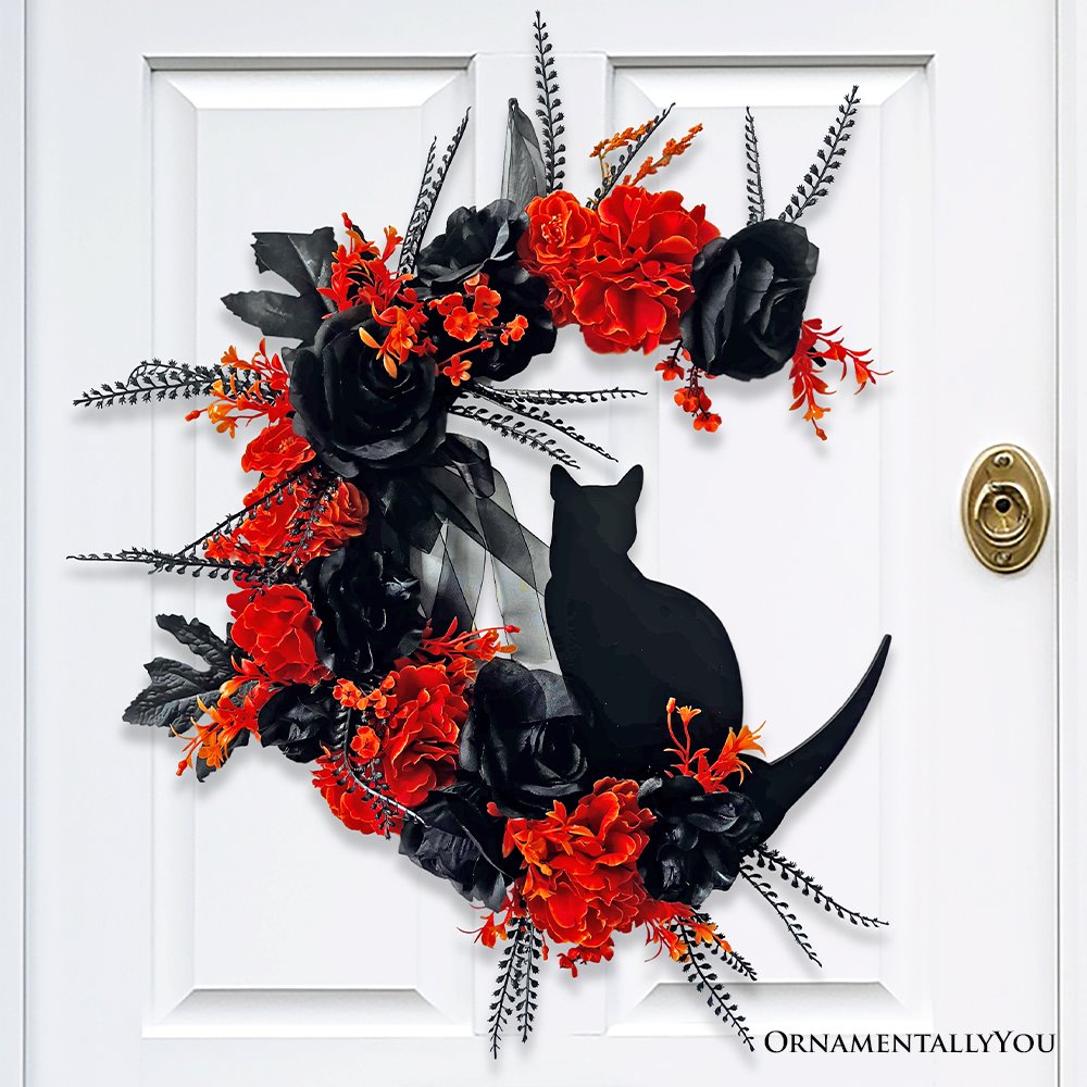 Black Cat Wicked purchases Halloween Wreath