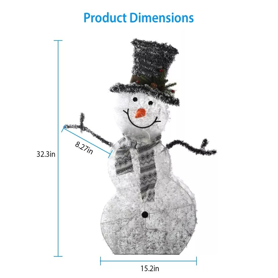 Battery Operated LED Christmas Snowman Light Indoor Outdoor Garden lamp Decor