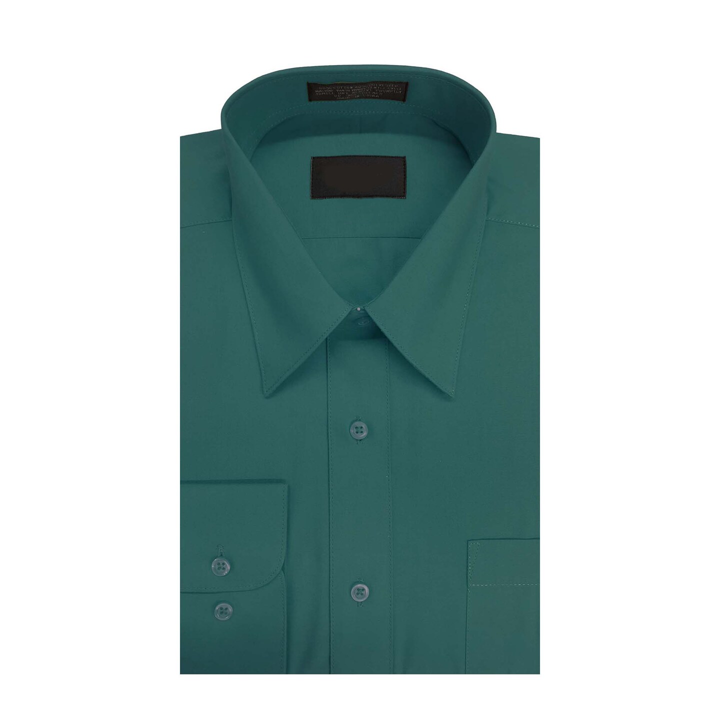 Men&#x2019;s Solid Teal Long Sleeve Dress Shirt