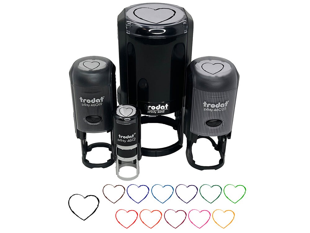 Heart Sketch Love Outline Self-Inking Rubber Stamp for Stamping Crafting Planners