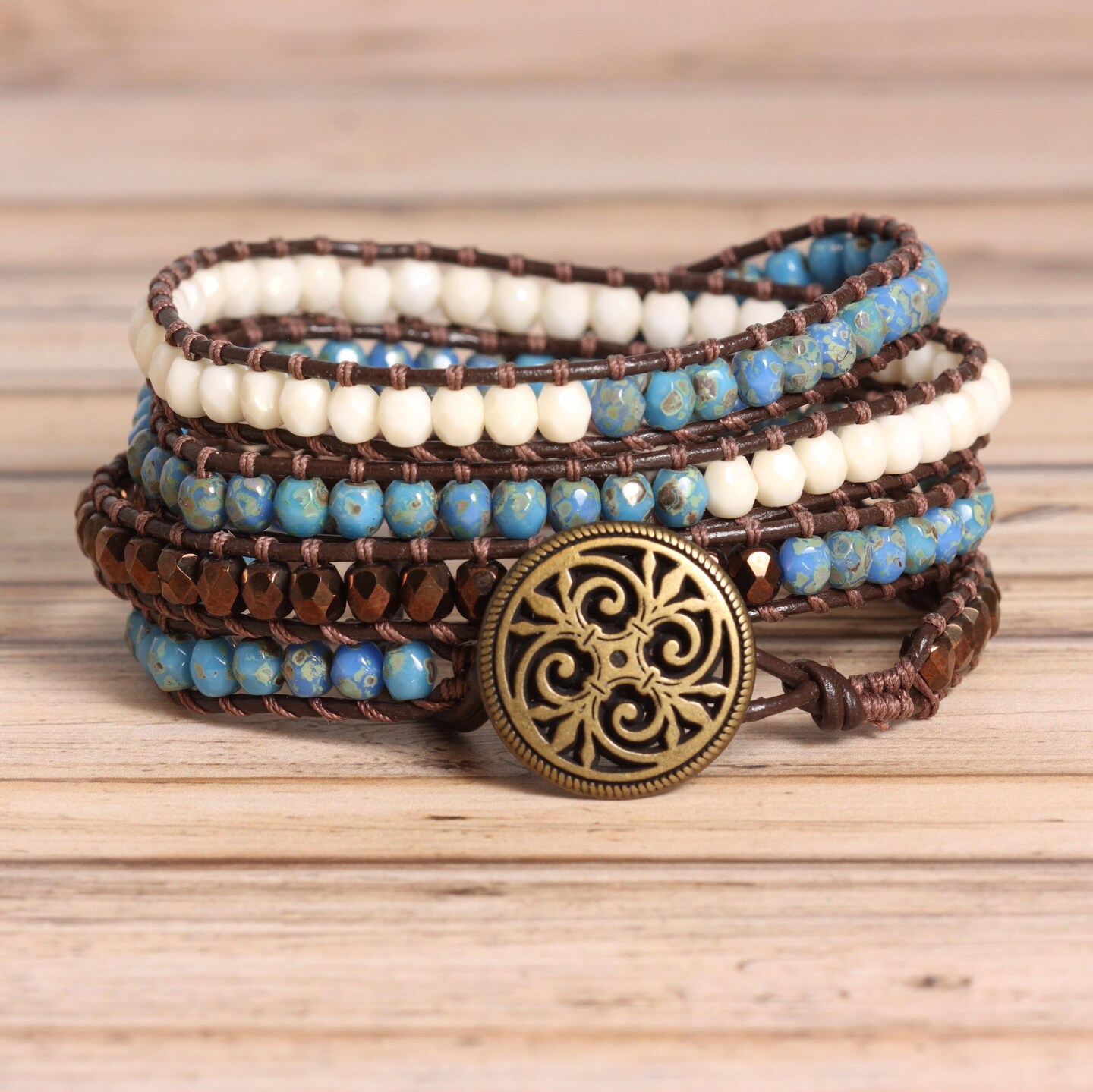 Leather Cowboy Bracelet Leather Western Jewelry Turquoise Leather