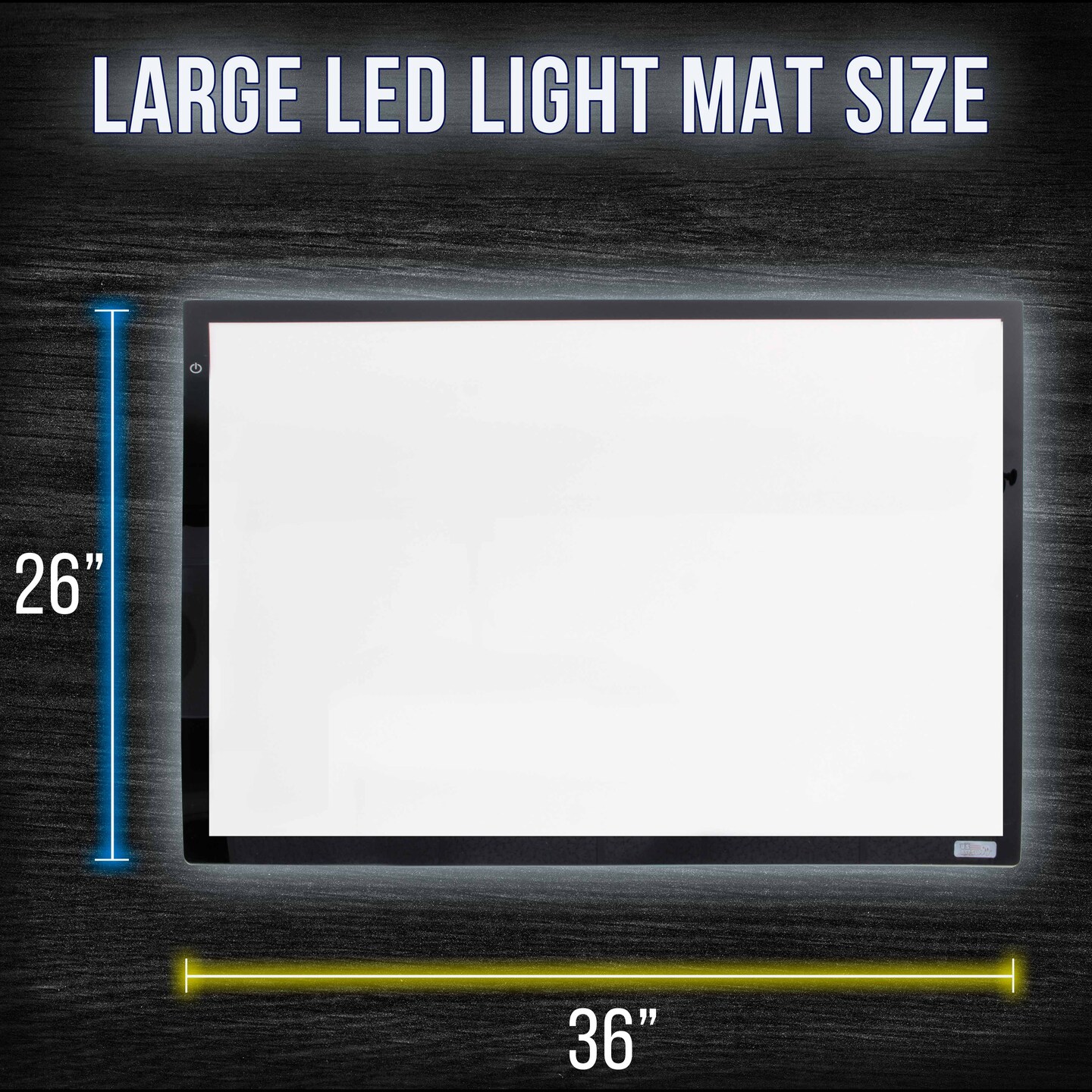 Lightmaster Giant 45-1/4&#x22; Diagonal (A1) 26 3/4&#x22; x 36 3/4&#x22; LED Lightbox Board, 12-Volt Super-Bright Ultra-Thin 3/8&#x22; Profile Light Box Pad, Dimmable LED