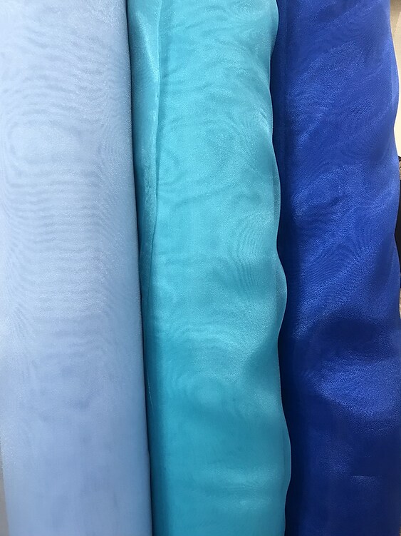 1 Yard Baby Blue Crystal Organza Sheer Shiny Fabric Lightweight Polyester for Crafts and Decorations Width: 58/59''