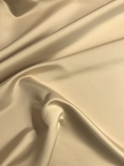 1 Yard Champagne Dull Satin Fabric Matte Medium Weight Polyester 58/59" Wide