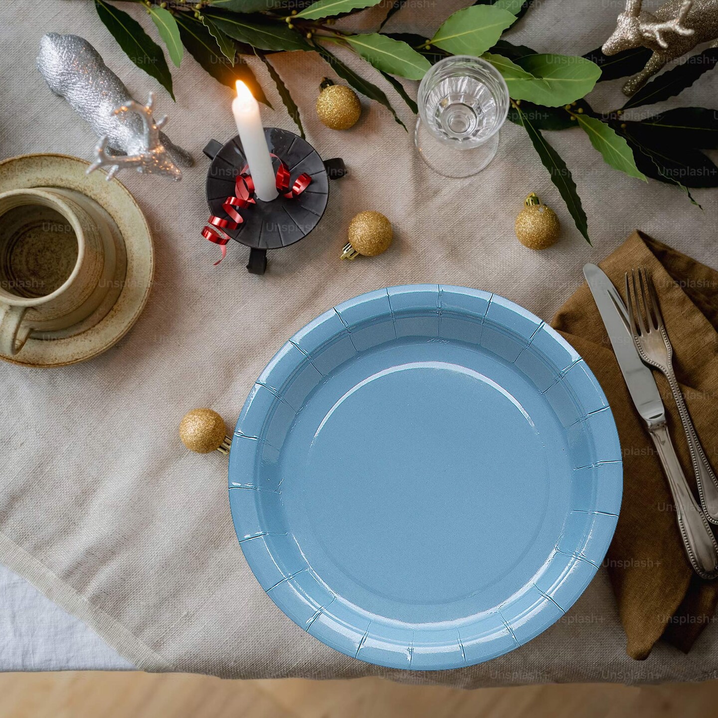 24 Count Slate Paper Plates 7" Round Disposable Dessert Plates for Gatherings