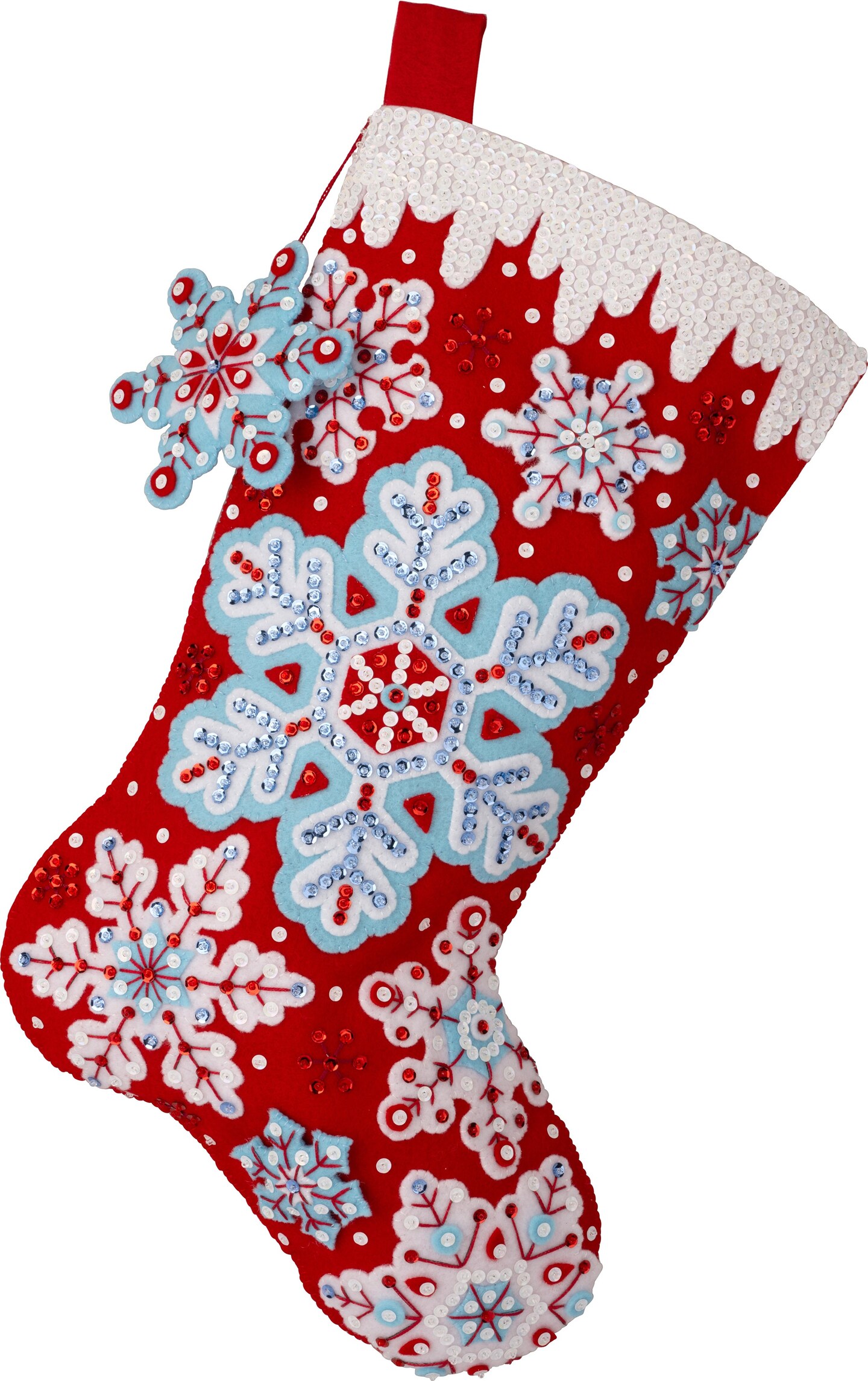 Bucilla Felt Stocking Applique Kit 18&#x22; Long-Frosty Flurries
