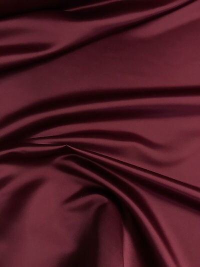 1 Yard Burgundy Dull Satin Fabric 58/59" Wide Matte Polyester