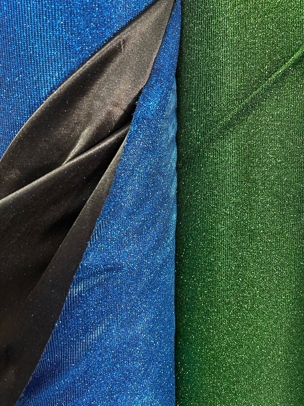 1 Yard Glitter Lurex Stretch Mesh Fabric Iridescent Shine, 55/56" Wide Polyester Spandex