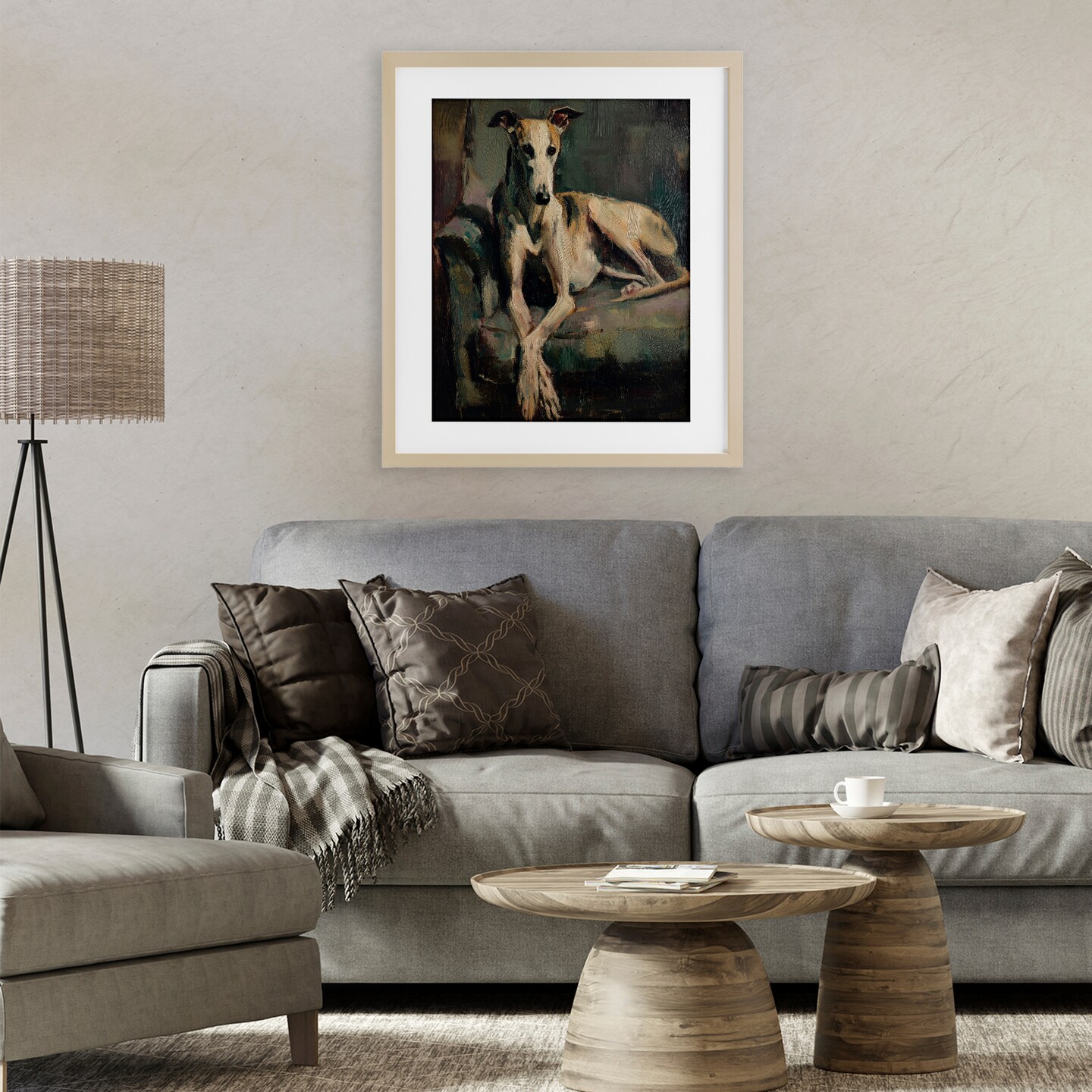Stupell Industries Regal Comfort Whippet Dog Framed Print Under Glass, design by Svetlana Aleynikova