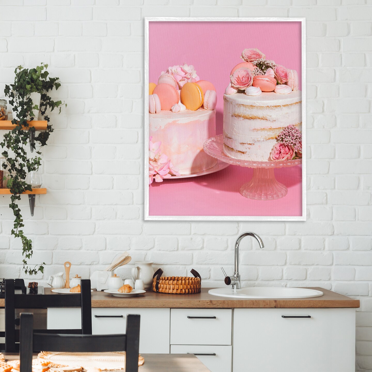 Stupell Industries Pink Pastel Macaroon Cakes Framed Giclee, design by LISH Creative