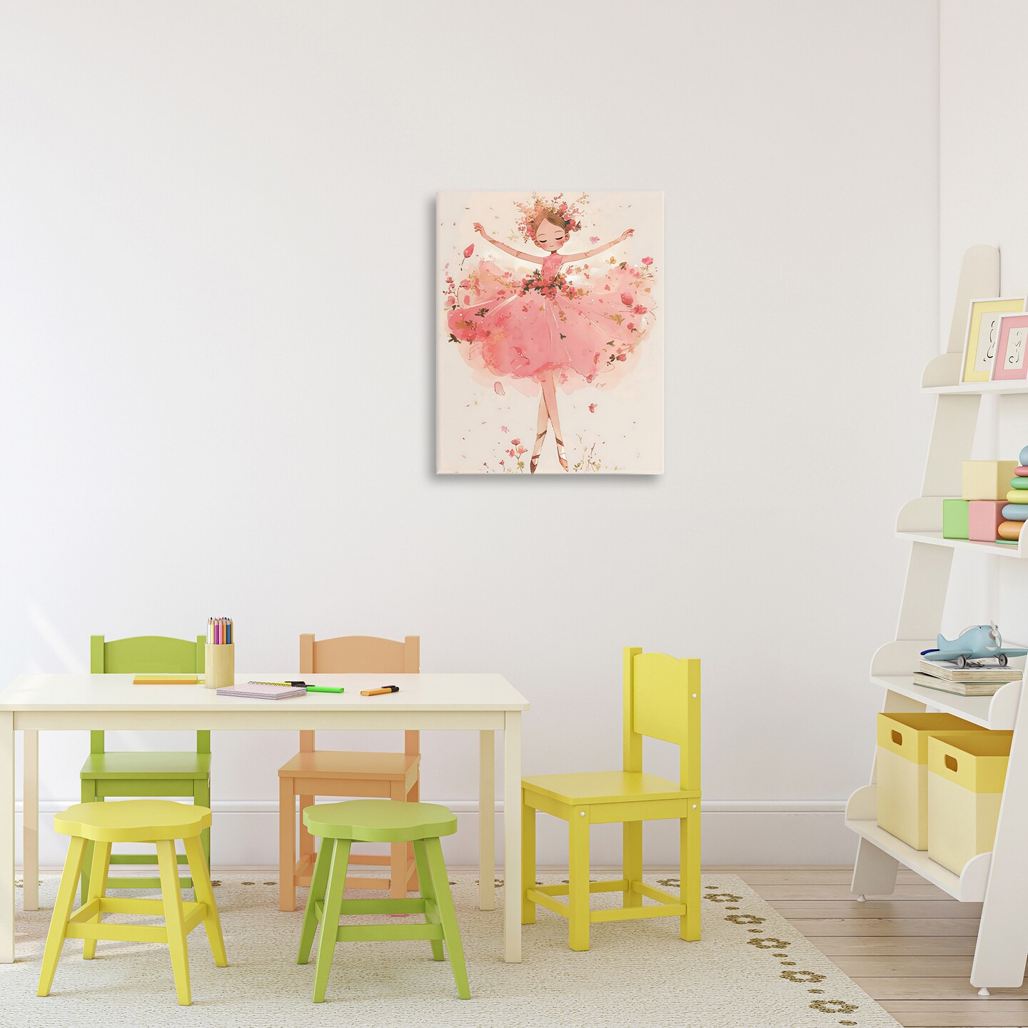 Stupell Industries Pink Floral Dress Ballerina Canvas, design by Creative Studio
