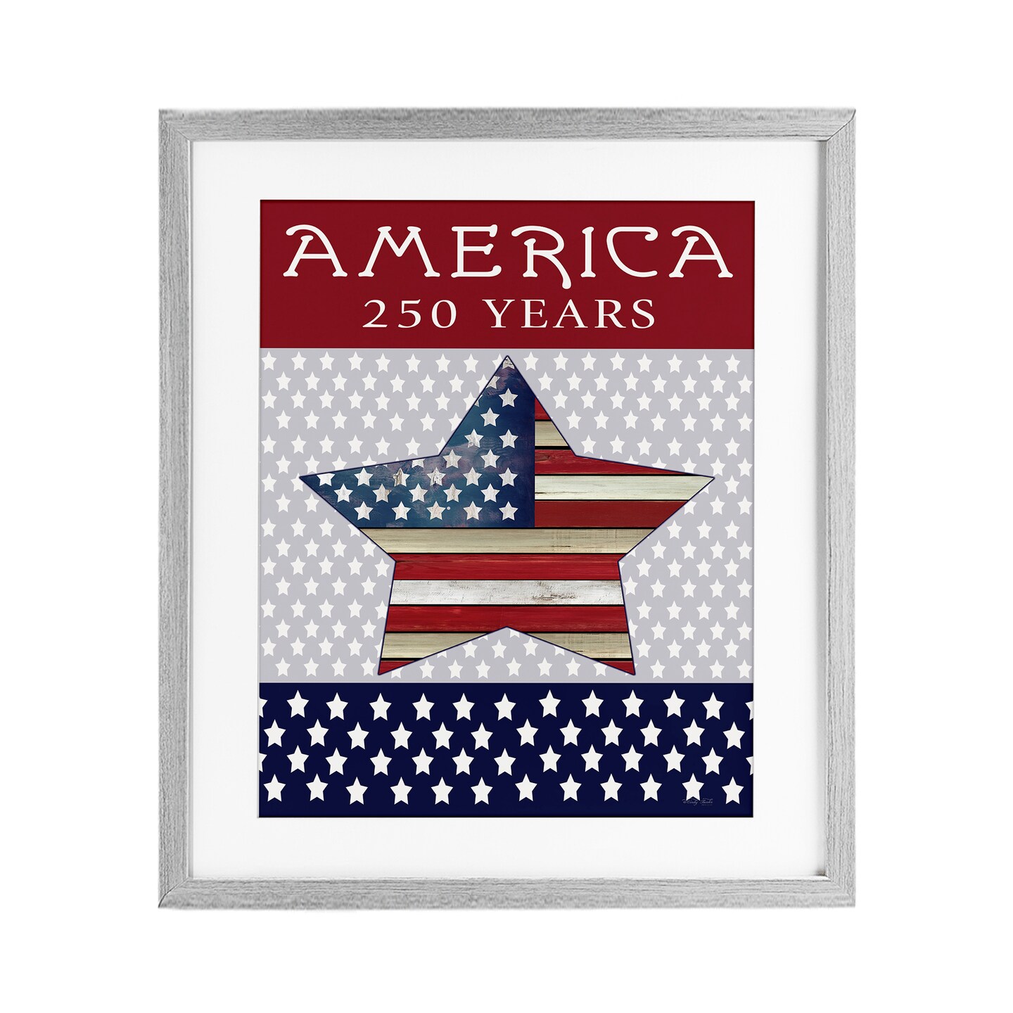 Stupell Industries Historic America 250 Years Framed Print Under Glass, design by Cindy Jacobs