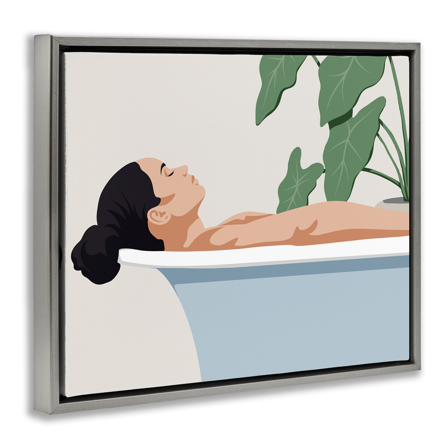 Stupell Industries Tub Relaxation Woman Floating Frame, design by Marcus Prime