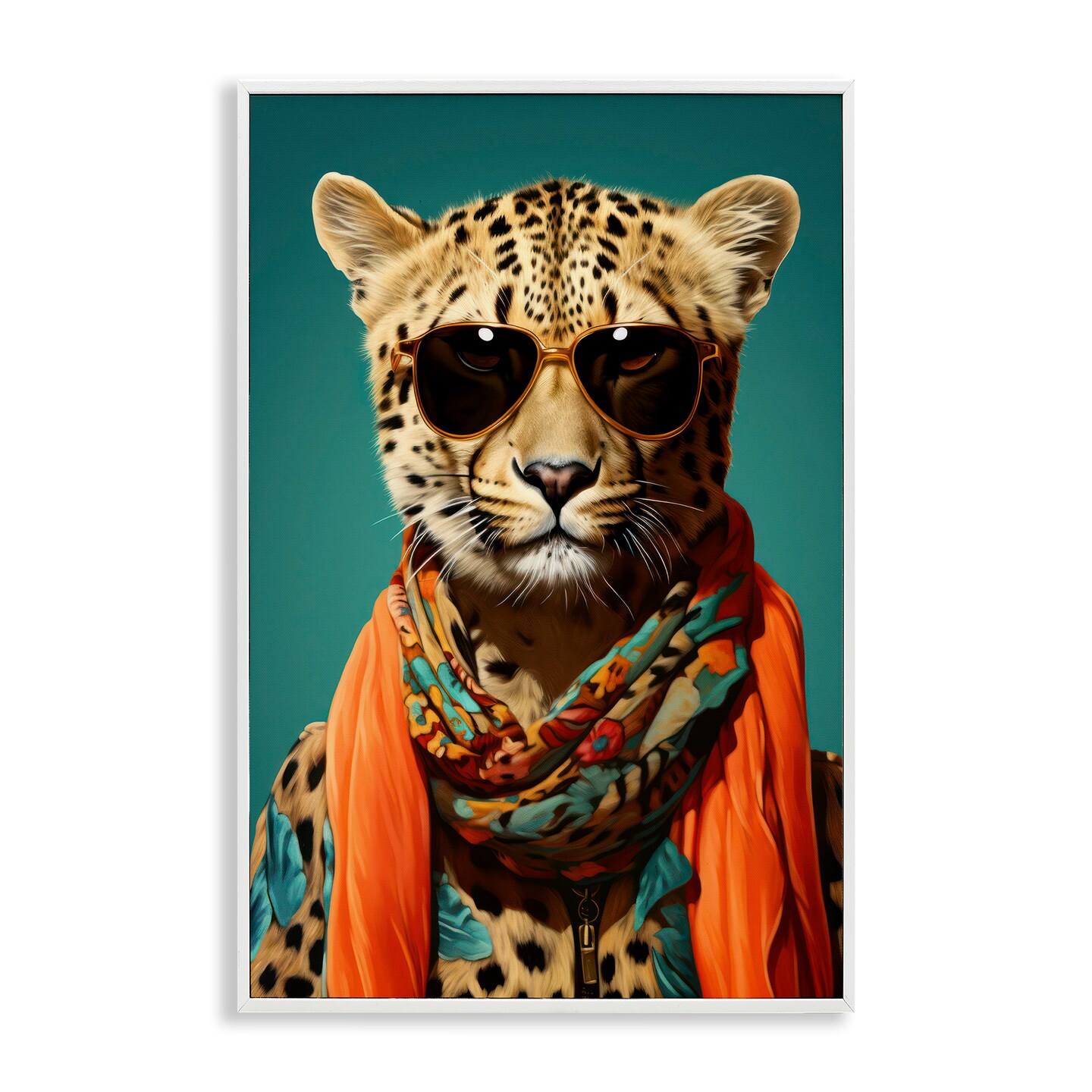Stupell Industries Safari Glamour Leopard Framed Giclee, design by Andrea Haase