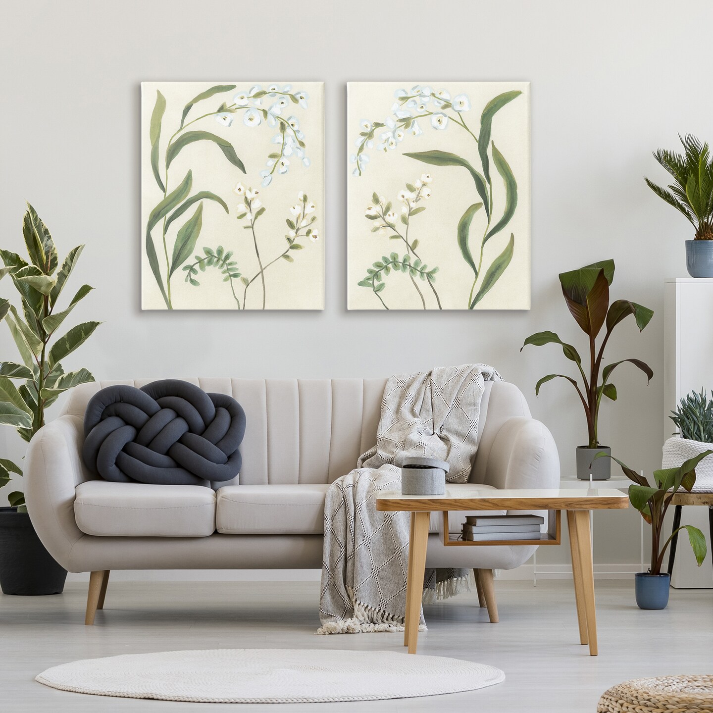 Stupell Industries Vintage Snowdrop Stems 2pc Canvas Set, design by June Erica Vess