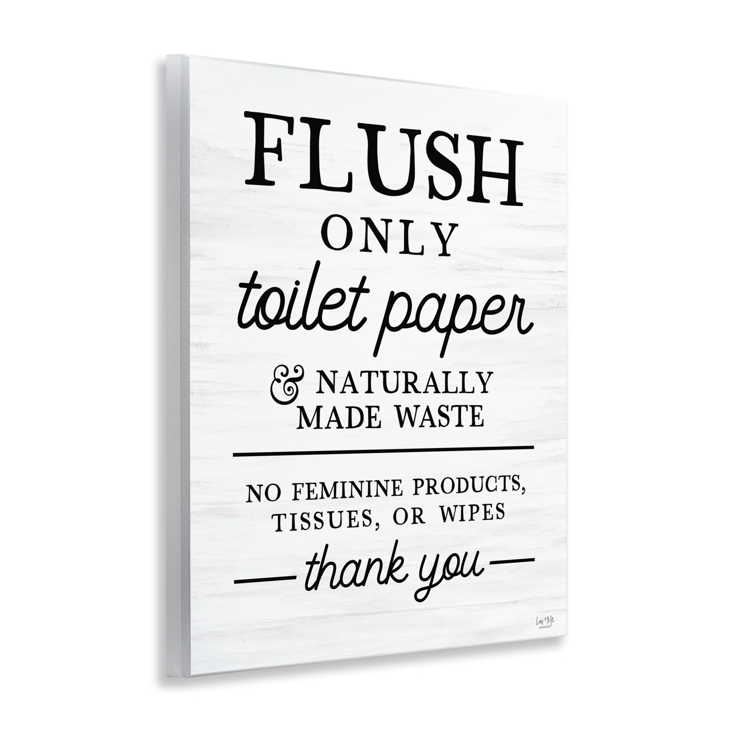 Stupell Industries Flush Only Toilet Paper Rules Wall Plaque, design by Lux + Me Designs