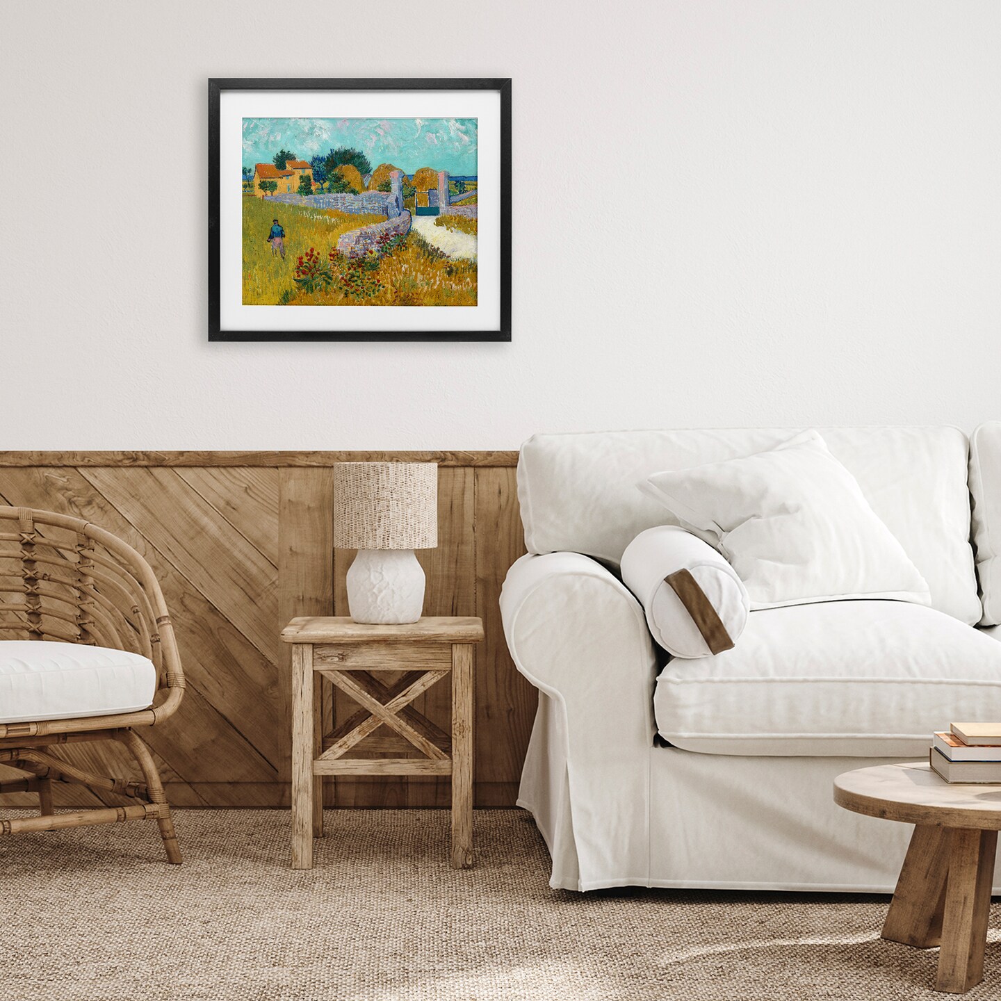 Stupell Industries Farmhouse In Provence Framed Print Under Glass, design by Vincent Van Gogh