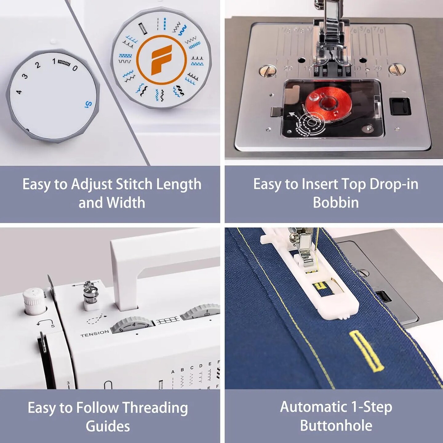 FEIYUE FYe350 Sewing Machine: Heavy Duty, 23 Built-in Stitches, Servo Motor