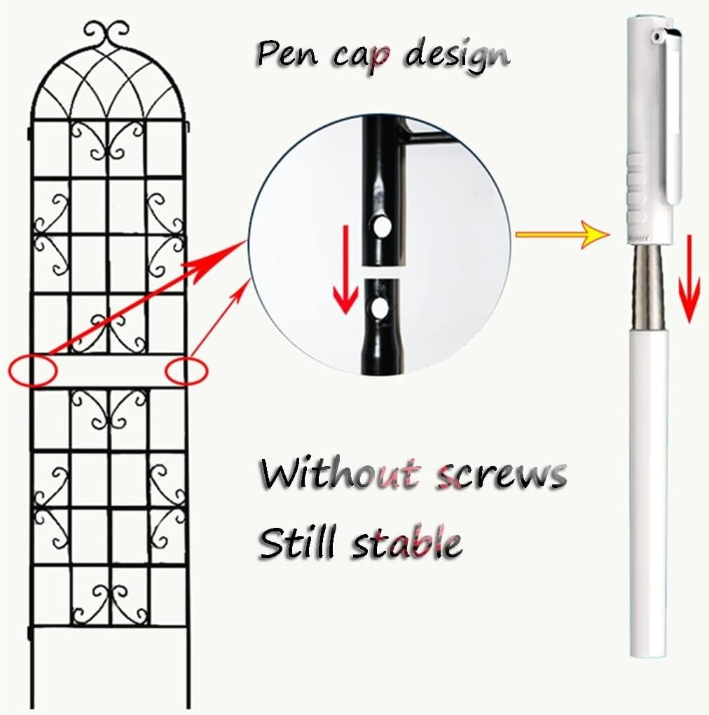 2 Pack 16" x 61" Iron Garden Trellis Rustproof Climbing Plant Support