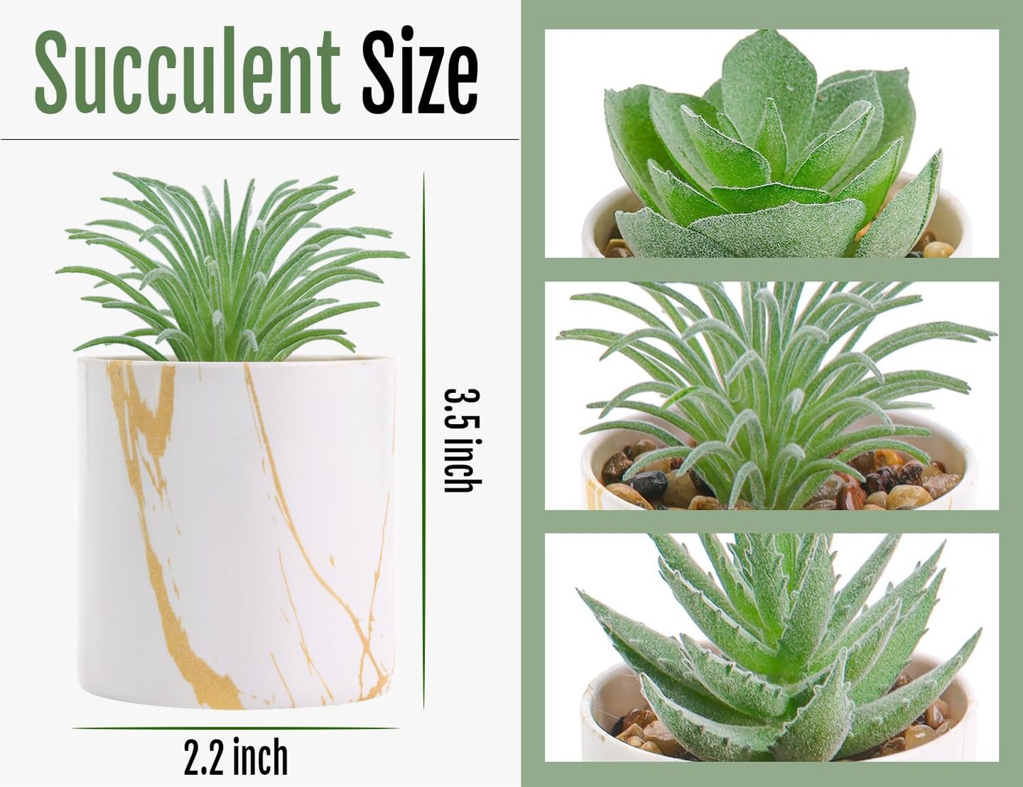 3 Pack Mini Artificial Succulent Plants in Pots – Small Fake Desk Plants for Mother’s Day Card Making, Home Office Desk Decor & Cute Room Decoration
