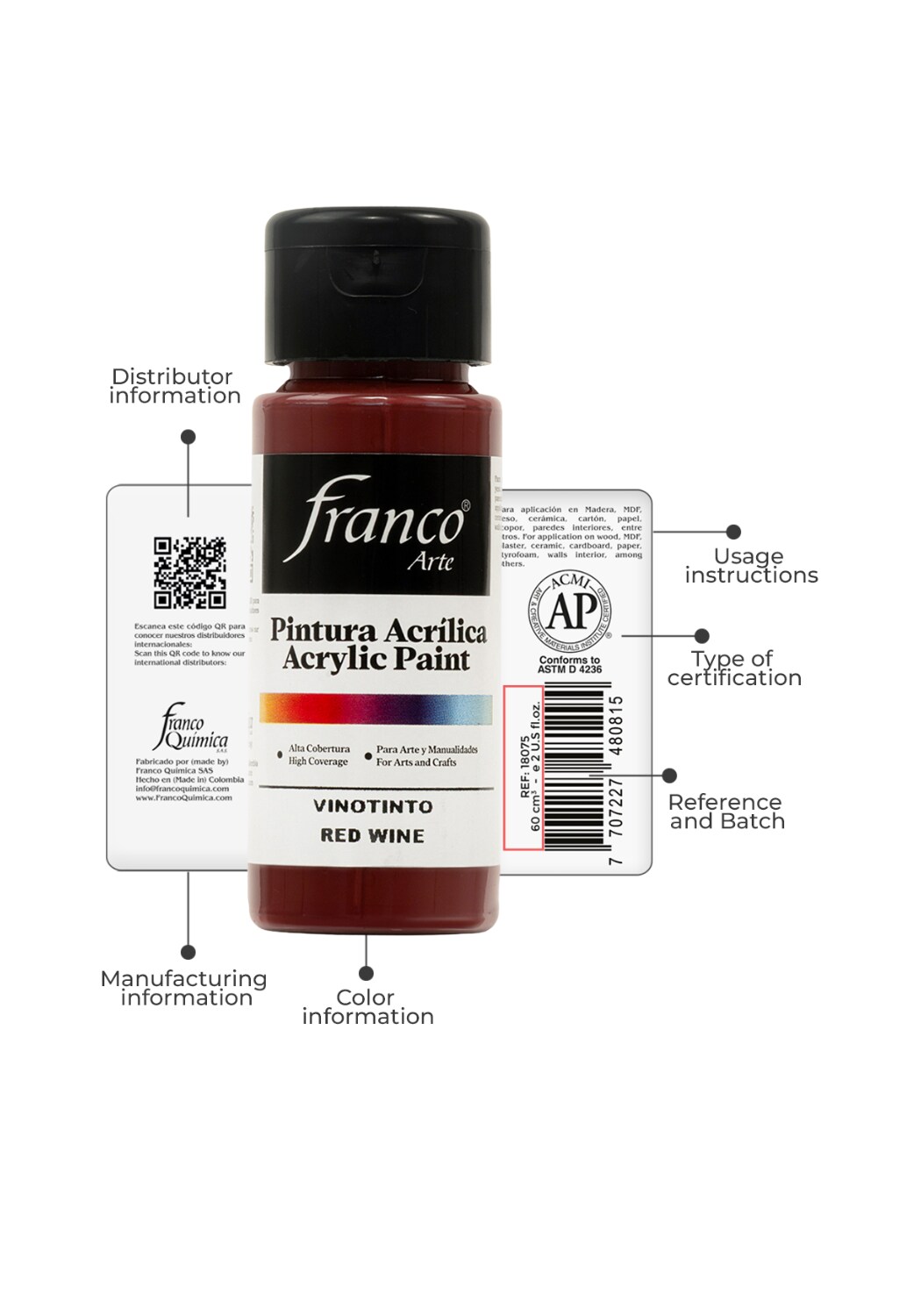 18054 Acrylic Paint 2 U.S fl oz / Red Wine