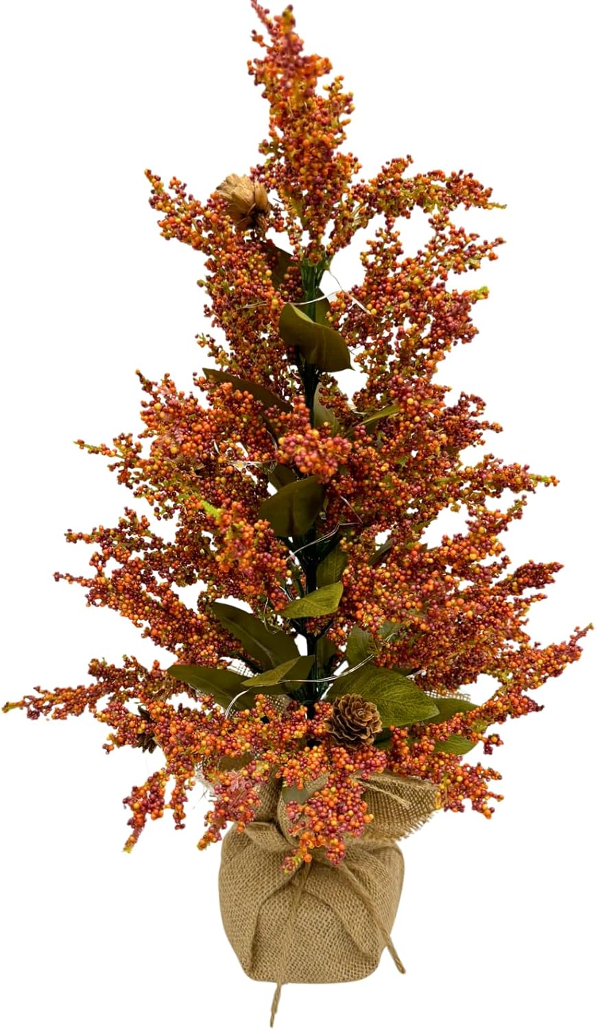 Lighted Berries Table Tree Thanksgiving Tree(Yellow)