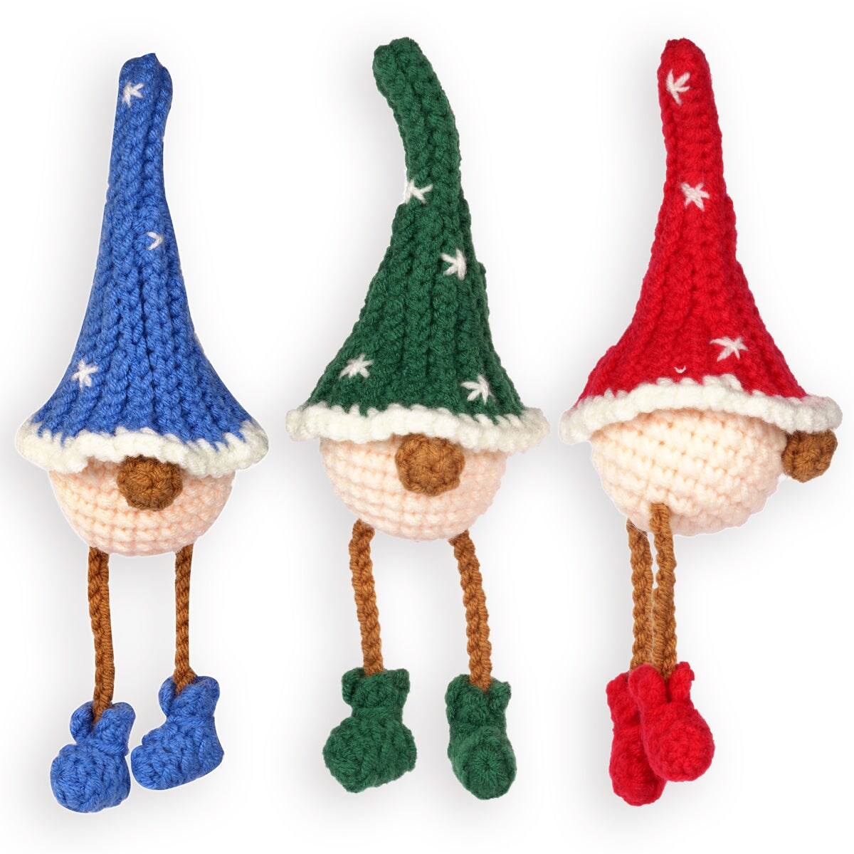 Christmas Gnome Set. Gnome Amigurumi DIY Crochet Kit Wizardi F07N8-M26