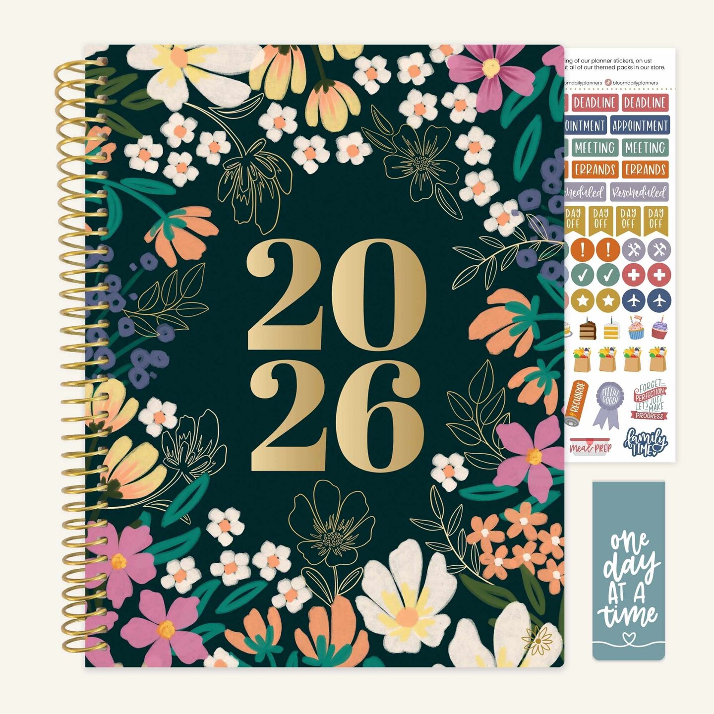 bloom daily planners 2026 Soft Cover Weekly & Monthly Planner, 8.5" x 11", Blooming Wildly