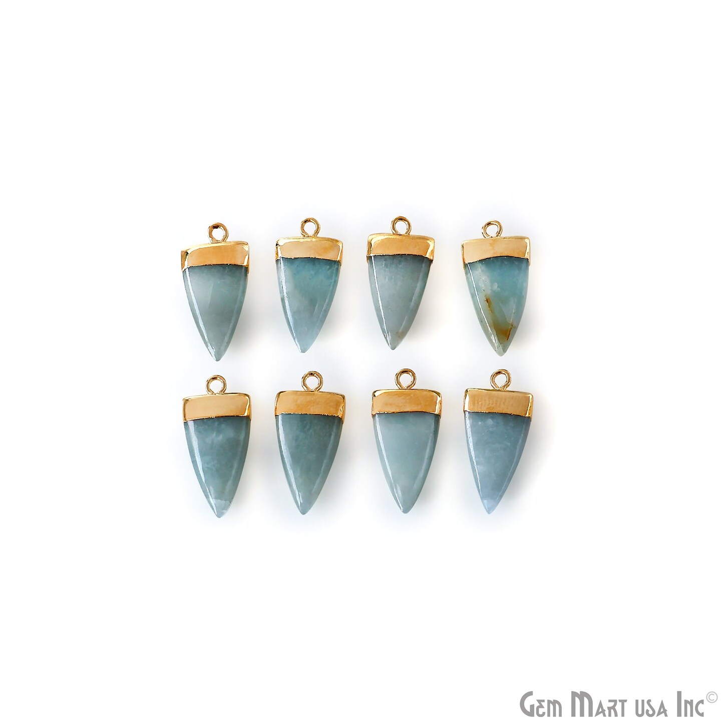 Triangle Pendant, Gold Electroplated Single Bail 24x10mm, Gemstone Connector Charm, GemMartUSA (50793)