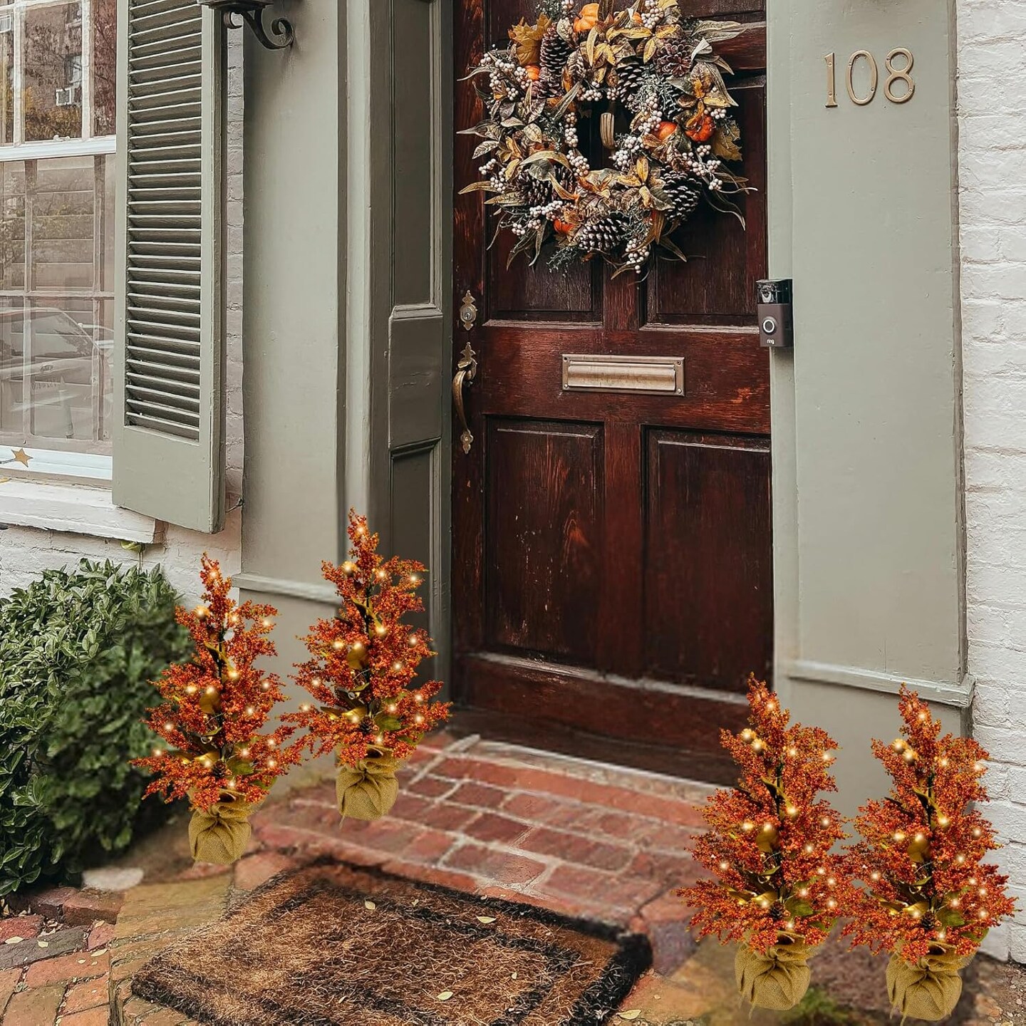 Lighted Berries Table Tree Thanksgiving Tree(Yellow)