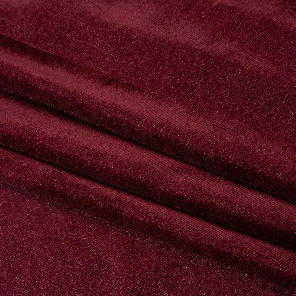 1 Yard Luxe Burgundy Stretch Polyester Velour Medium Weight Soft Plush Drapey Fabric for Jackets Dresses Pants Tops 56 Inch Wide