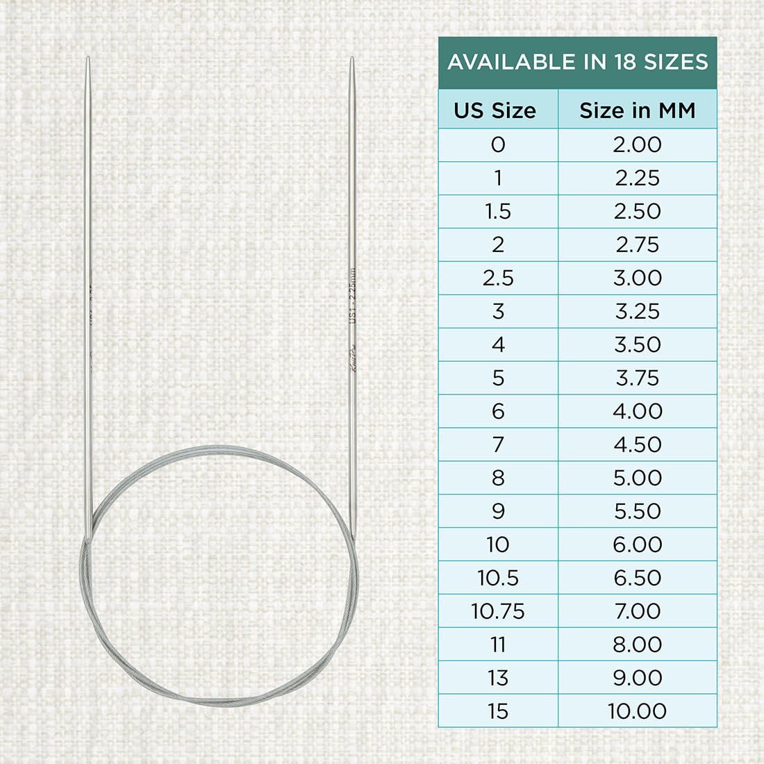 KnitPro Stelo Lace Fixed Circular Knitting Needles 16" (40cm) Size 0 - 15