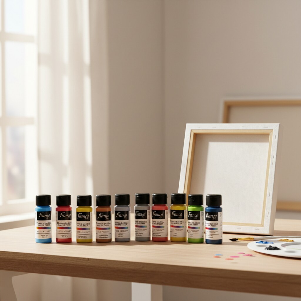 Acrylic Paint Set, 12 Modern Colors, 2oz Bottles – Franco Arte Kit