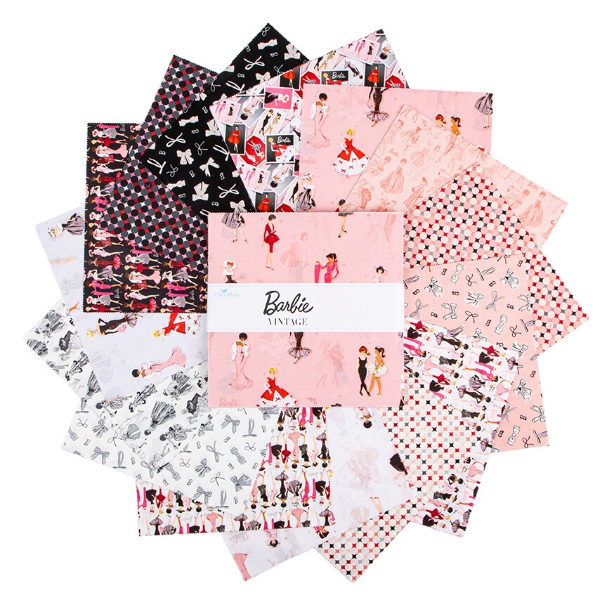 Barbie Vintage 10" Square Pack (Layer Cake / 10" Stacker) by Riley Blake Designs for Riley Blake (10-16890-42)