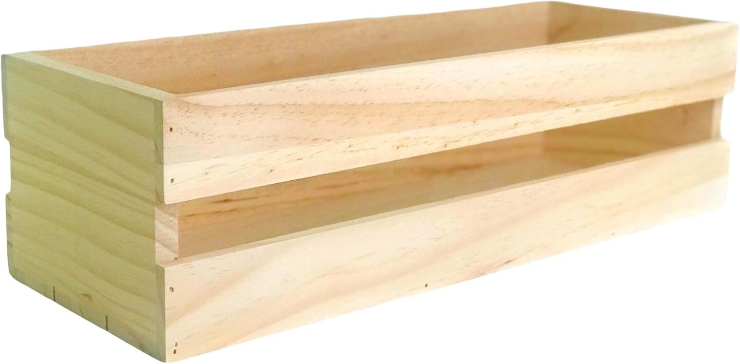3 Pack Wood Craft Crate Caddy Set for Nesting