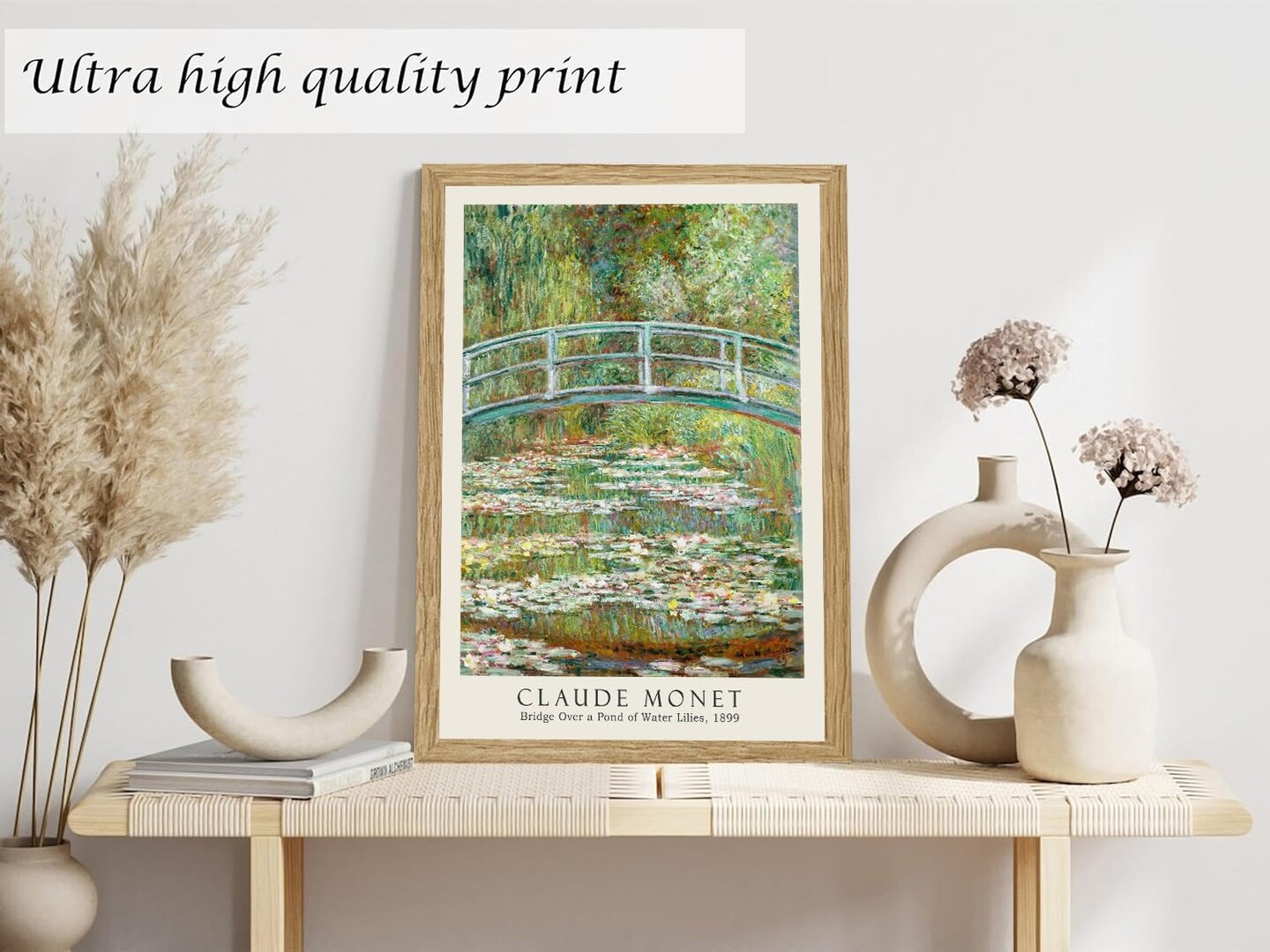 Summer Framed Grass Wall Decor Canvas Set of 3, Matisse Wall Art Framed Prints, Mid Century Modern Art, Van Gogh Morris Floral Botanical Wall Decor for Living Room, Bathroom, Bedroom, 12x16