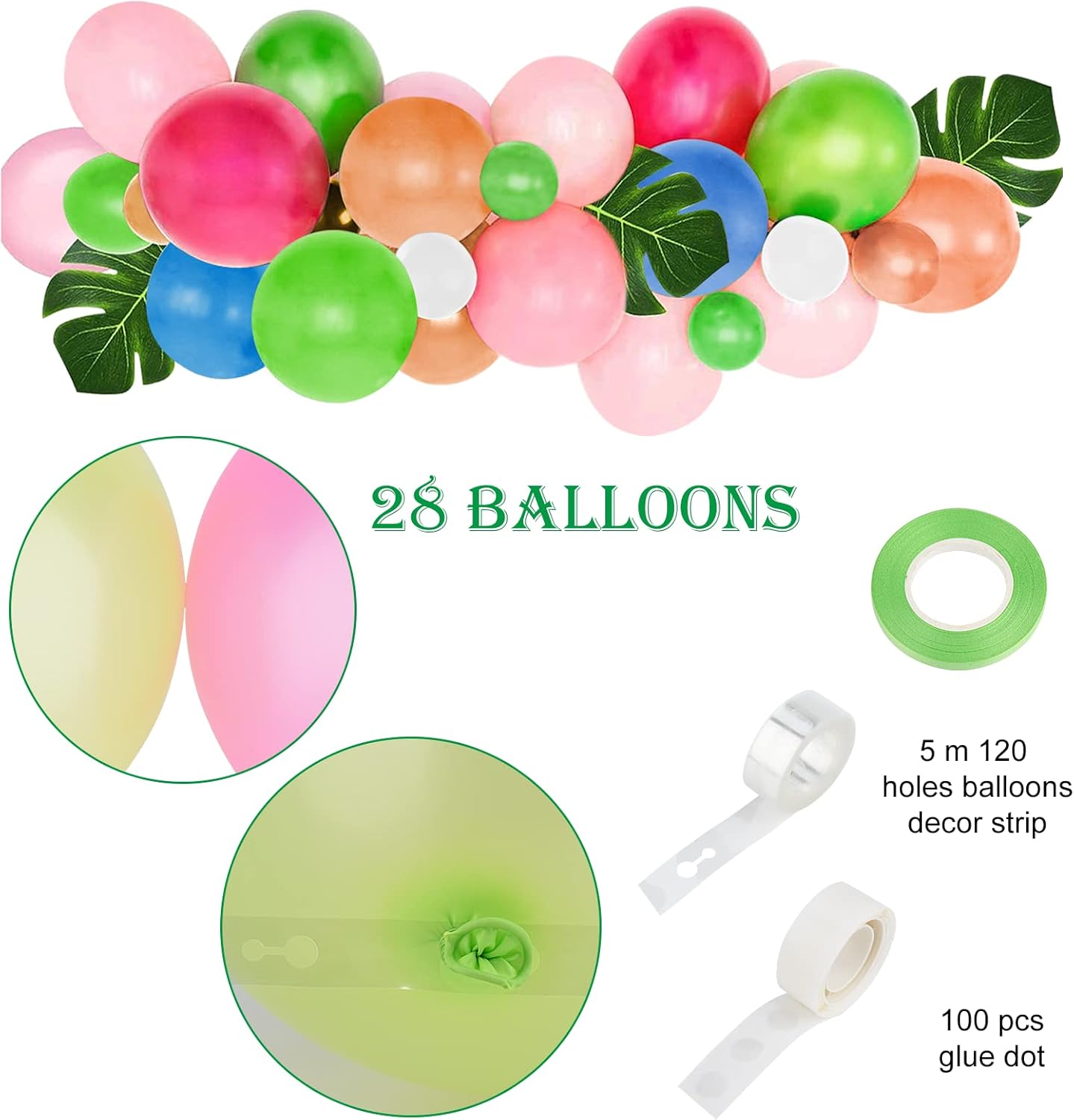 Tropical Luau Party Decoration Pack Hawaiian Beach Theme Party Flamingo Pineapple D&#xE9;cors Multi Scene Luau Party Supplies (135pcs)
