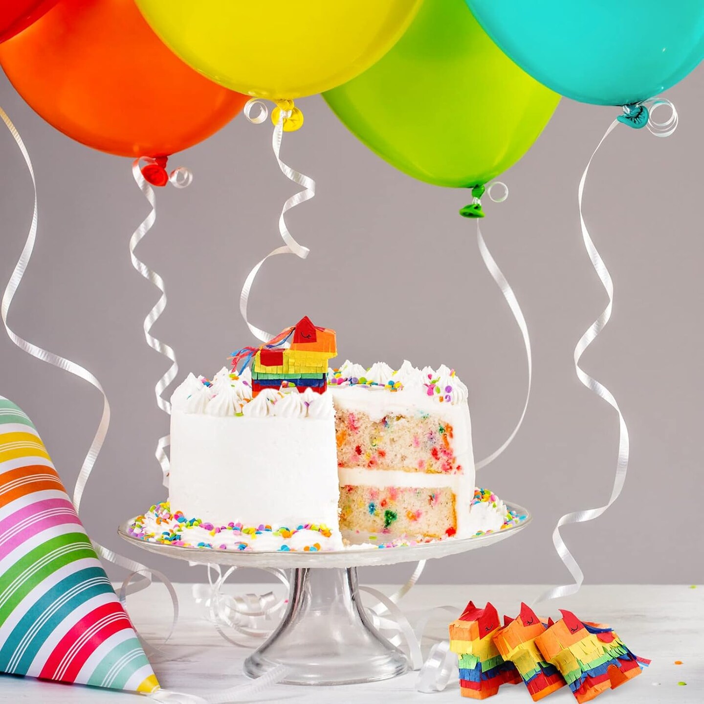 Mini Donkey Pinatas 3 Pcs 3 x 3 x 0.8 Inches Rainbow Cinco De Mayo Pinata Little Donkey Decorations for Party Supplies Baby Shower Birthday Centerpieces Desktop Decoration