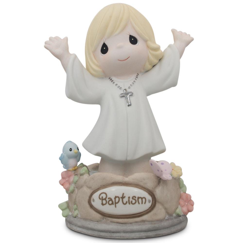 Girl Immersed in God&#x27;s Love Porcelain Communion Figurine 5.5 Inches