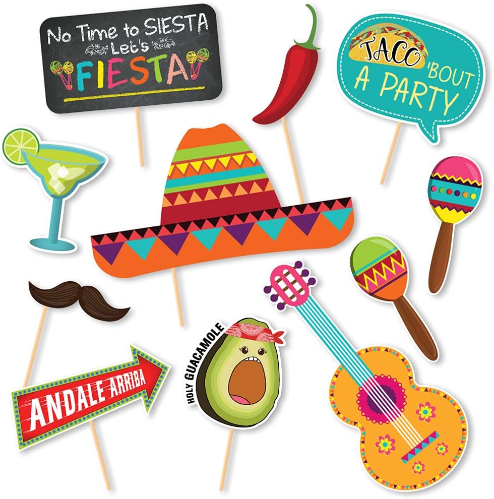 Fiesta Theme Photography Backdrop &#x26; Studio Props Kit, Cinco De Mayo Party Decorations, Mexican Photo Booth Background for Pictures, Summer Pool Mexicana Birthday Party Supplies