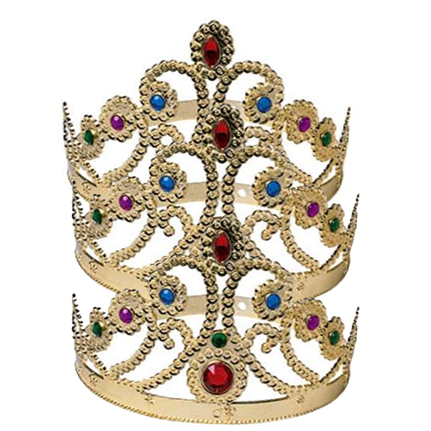 Queen Gold Crown with Plastic Jewels