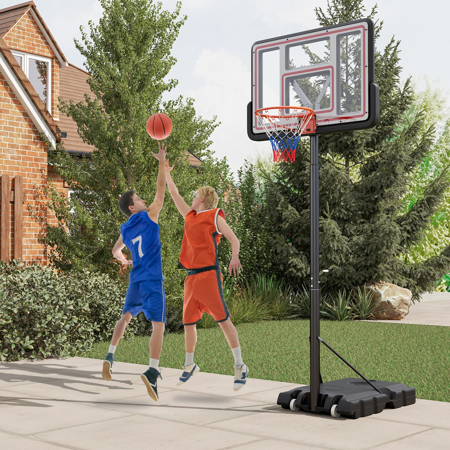 Portable Adjustable Basketball Hoop &#x2013; 7.4-10ft Height