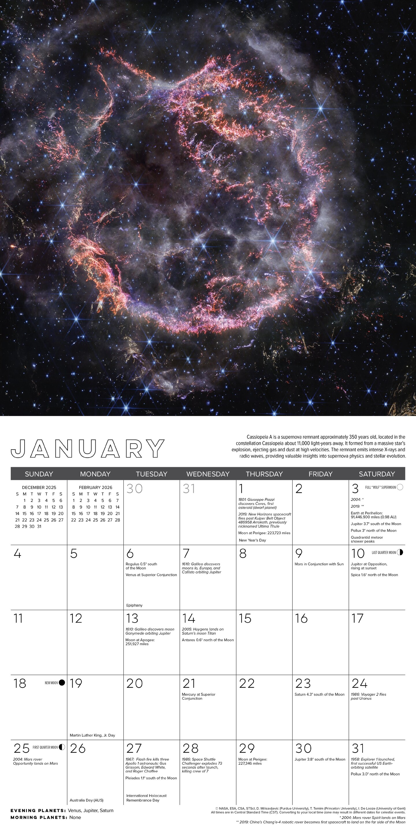 Astronomy 2026 Wall Calendar