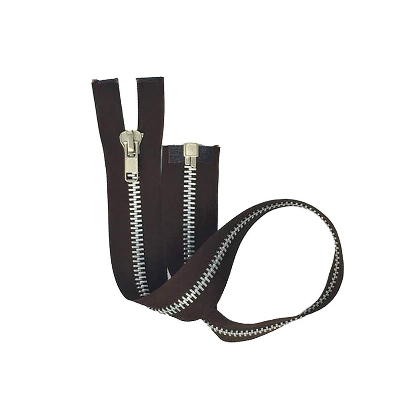 Zipper &#x2013; Brown 10MM Aluminum Open Bottom 23&#x22;