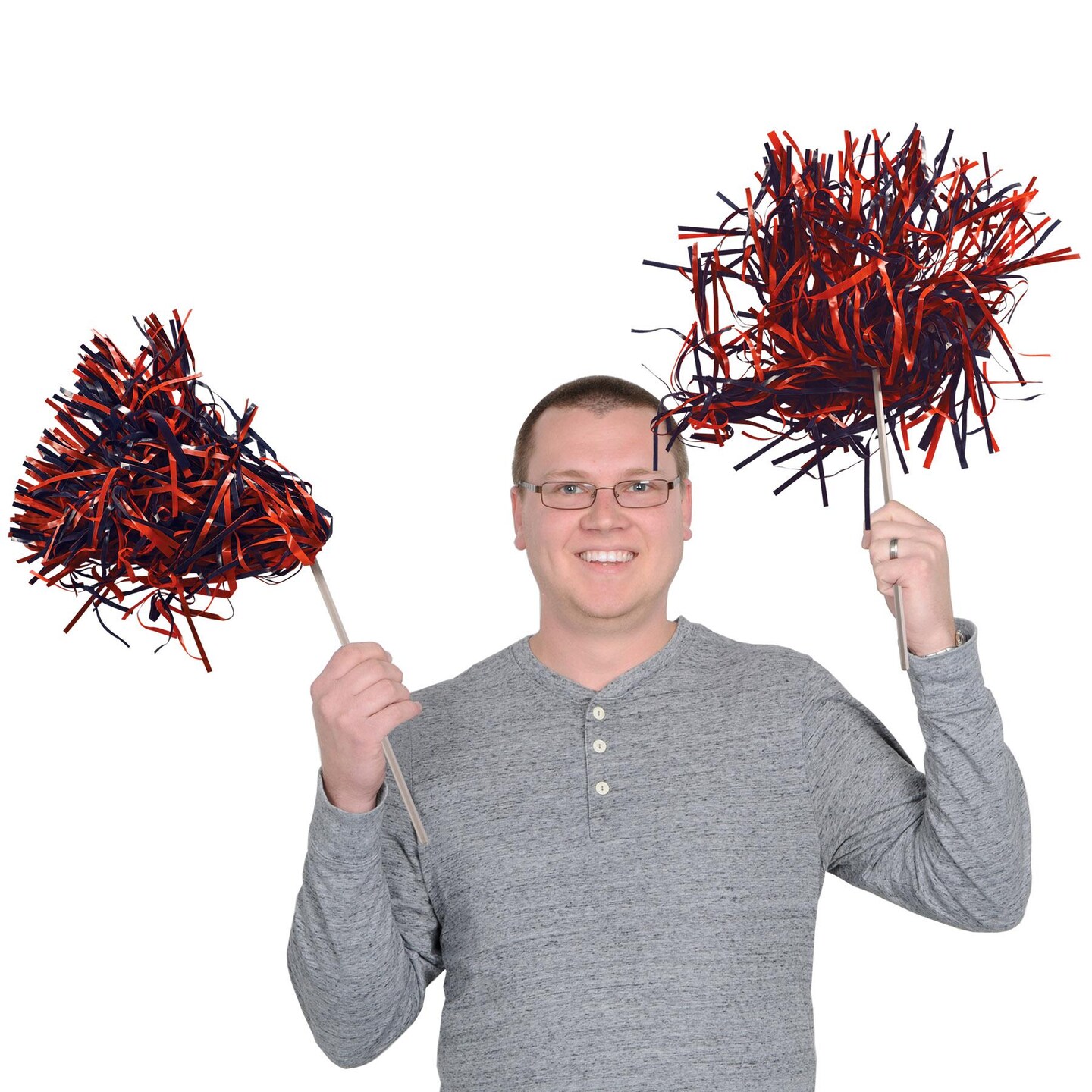 48 Pack Beistle Packaged Pom Poms blue/orange