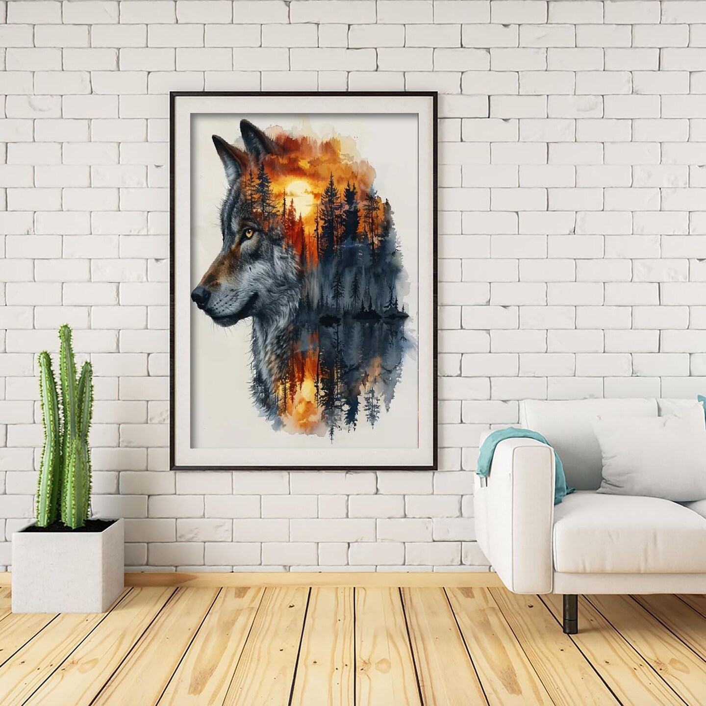 5D Wolf Diamond Painting Kits for Adults Beginners, Wolf Head Forest Diamond Art Kit,DIY Full Round Drill Diamond Dot Gem Art Kits for Adults,Home Wall Decor 12x16 Inch