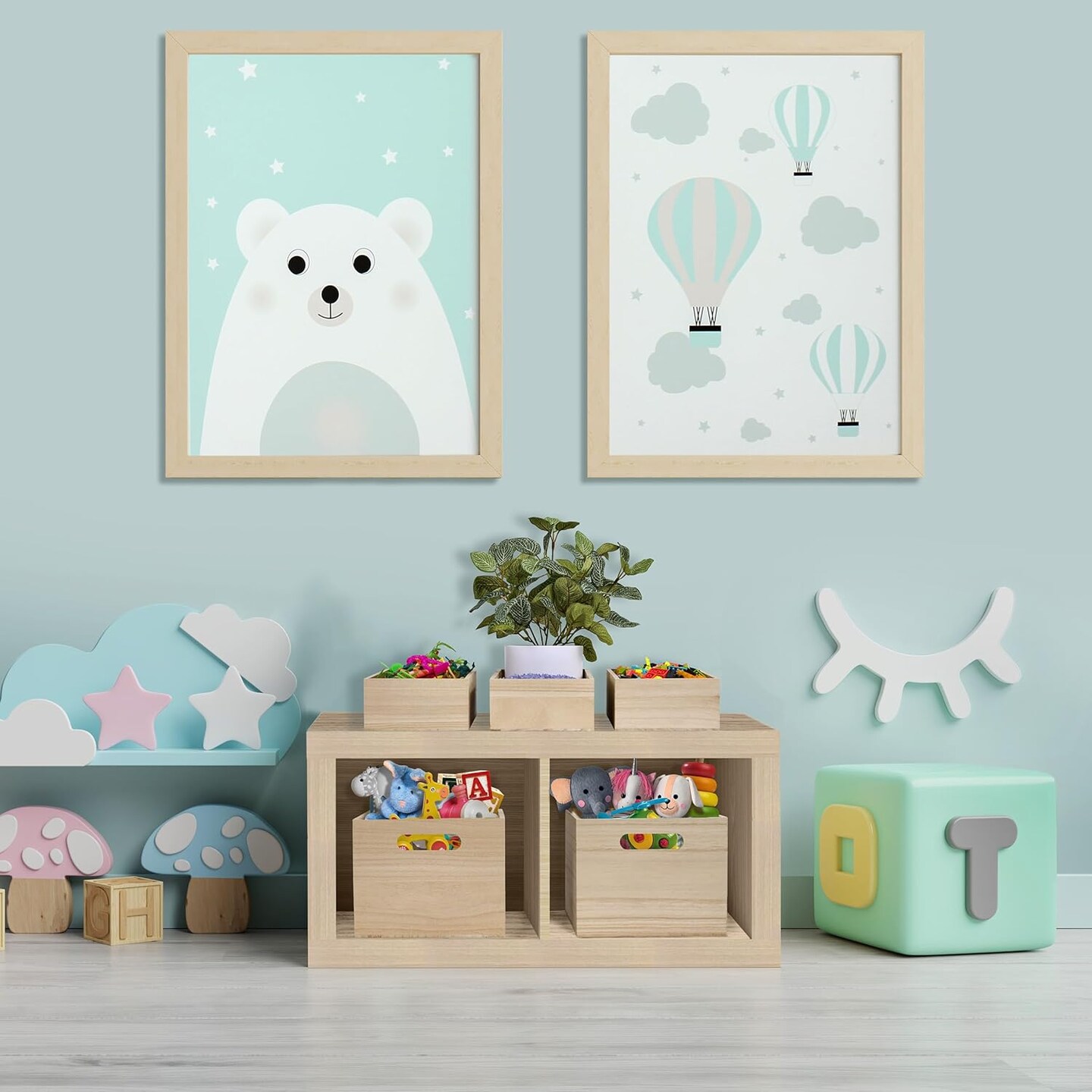 2 Pack Unfinished Wooden Crates Box